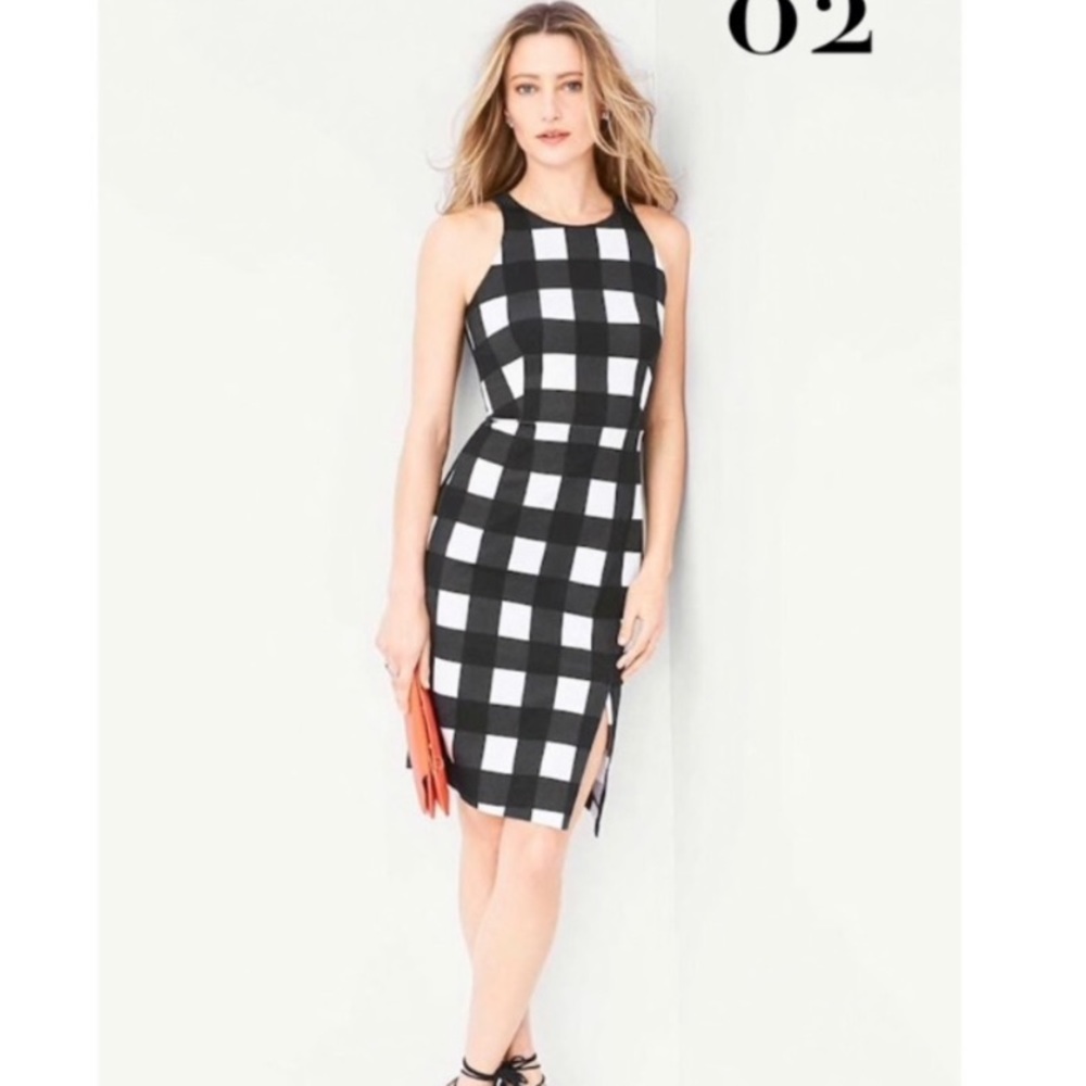 Banana Republic black and white check dress size 4